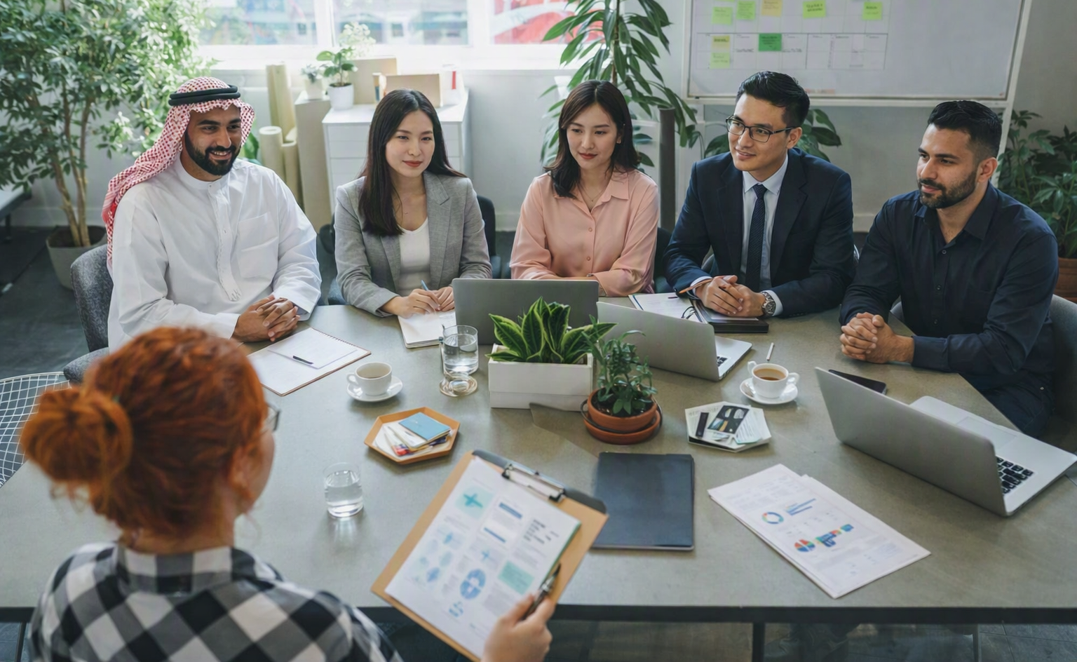 Operations professional at laptop